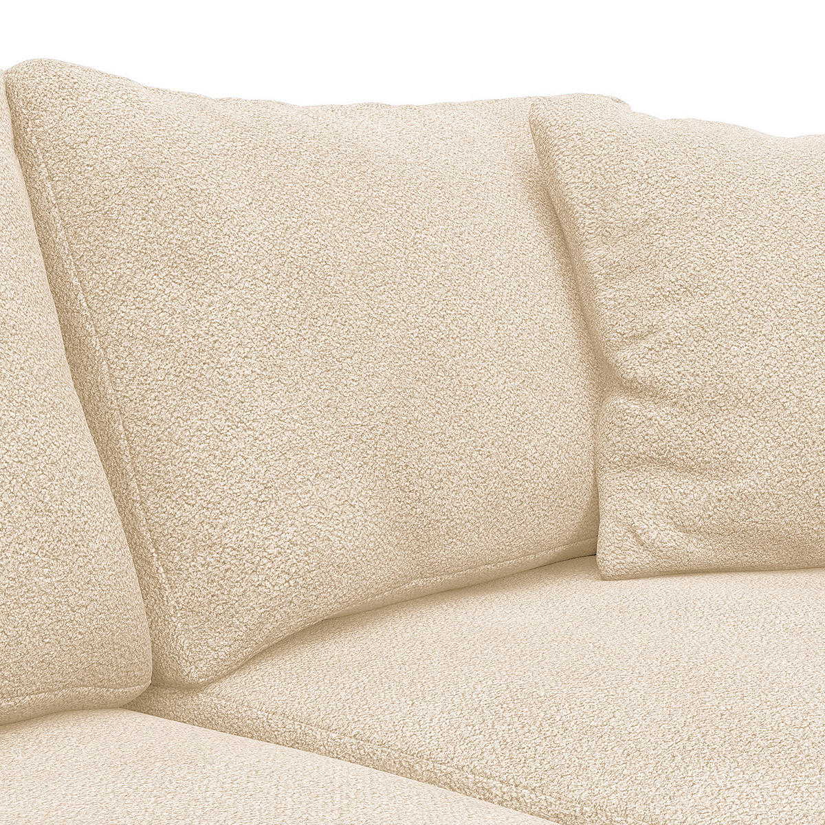 ECKSOFA mit Ottomane - Beige/Schwarz, Kunststoff/Textil (267/254cm) - home24