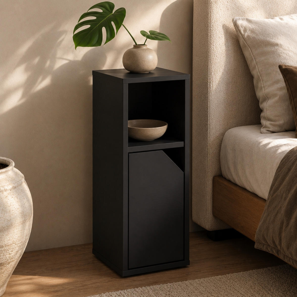 SCHRANK mit Türen 25/34/61,5 cm - Schwarz, Holzwerkstoff (34/61.5/25cm) - SCENA LIVING