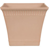 BLUMENTOPF pfirsichrosa quadratisch 41/41/36 cm Psatha - Pink, Stein (36cm) - Beliani