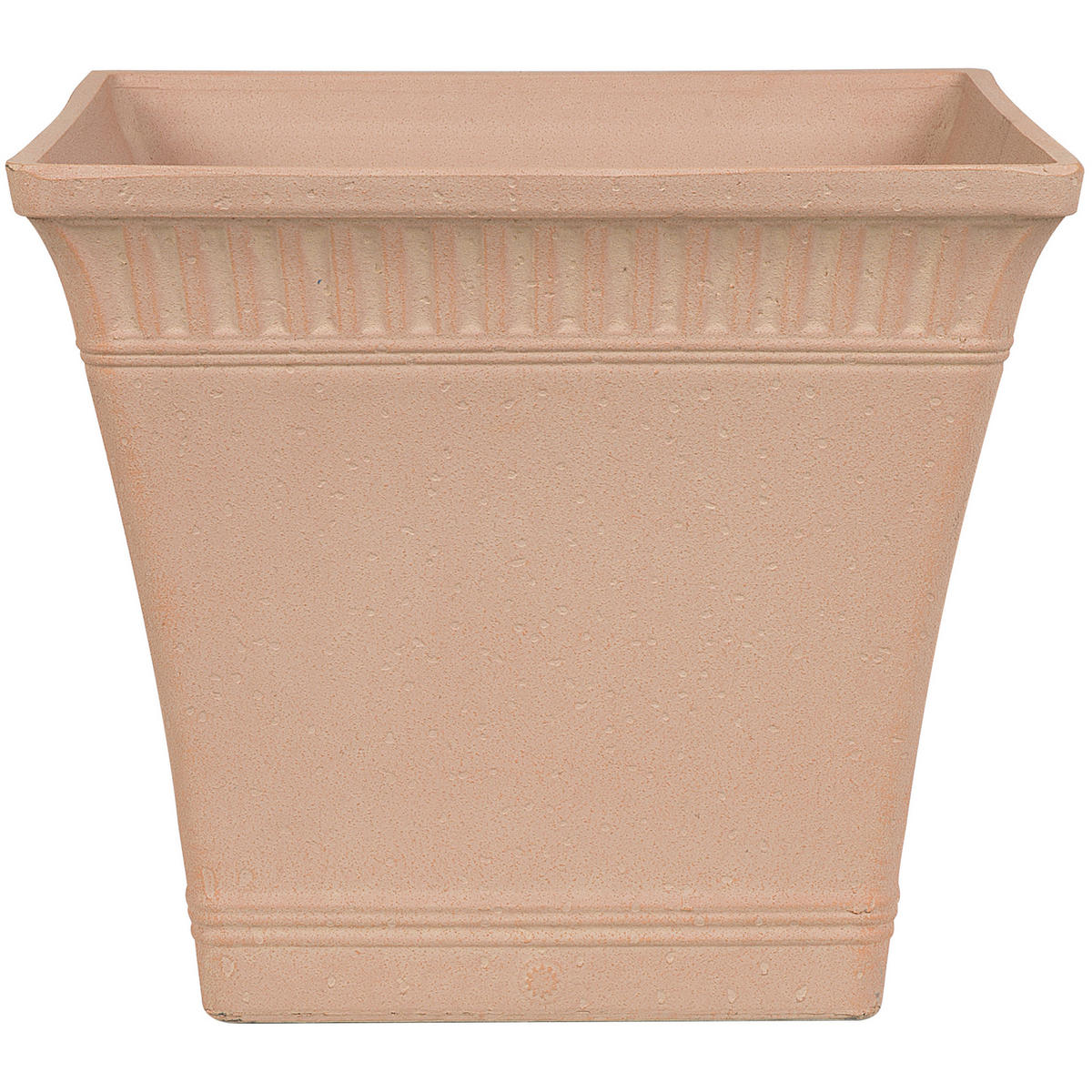 BLUMENTOPF pfirsichrosa quadratisch 41/41/36 cm Psatha - Pink, Stein (36cm) - Beliani