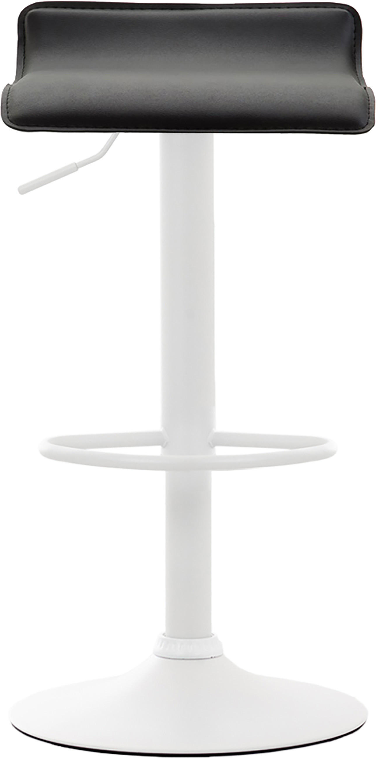 BARHOCKER 2er Set Lederlook schwarz - Schwarz/Weiß, Textil/Metall (36/63/39cm) - CLP