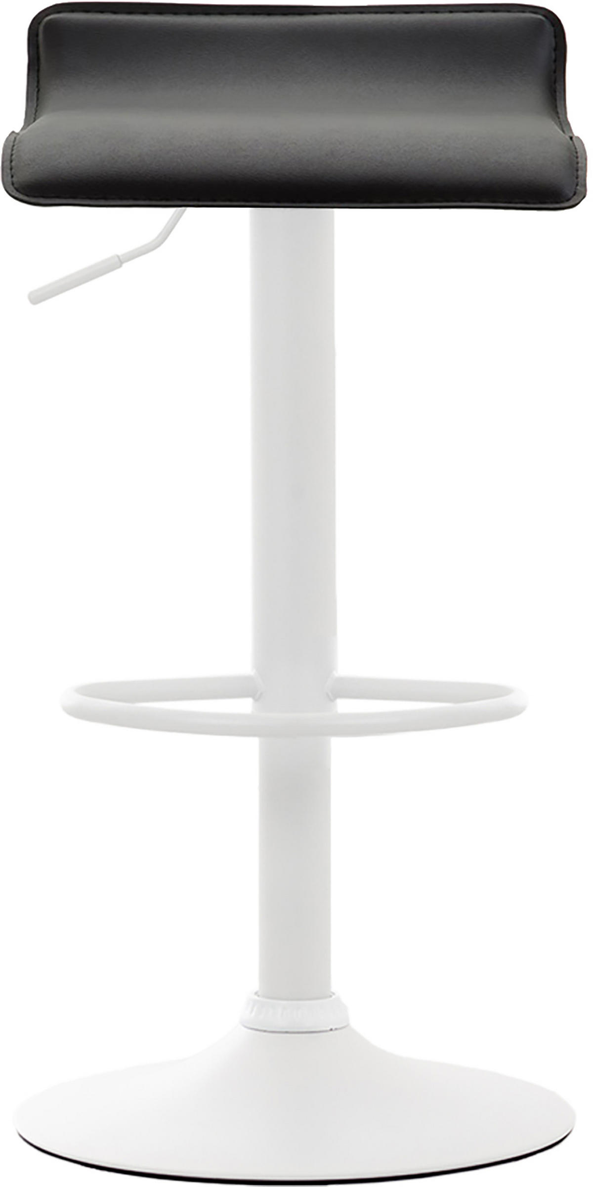 BARHOCKER 2er Set Lederlook schwarz - Schwarz/Weiß, Textil/Metall (36/63/39cm) - CLP