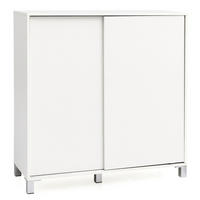 SCHUHSCHRANK Holz für 20 Paar Schuhe mit Ablage, Weiß 100x38x108 cm - Silberfarben/Weiß, Kunststoff (100/108/38cm) - KADIMA DESIGN