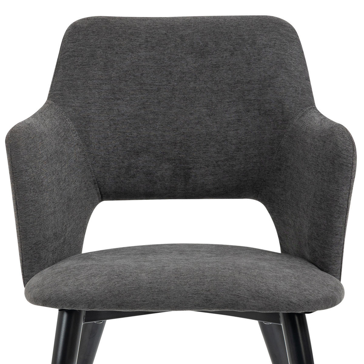 ARMLEHNSTUHL mit Stoffbezug Grey 4er-Set - Grau, Textil (46/81/45cm) - Meubles Cosy