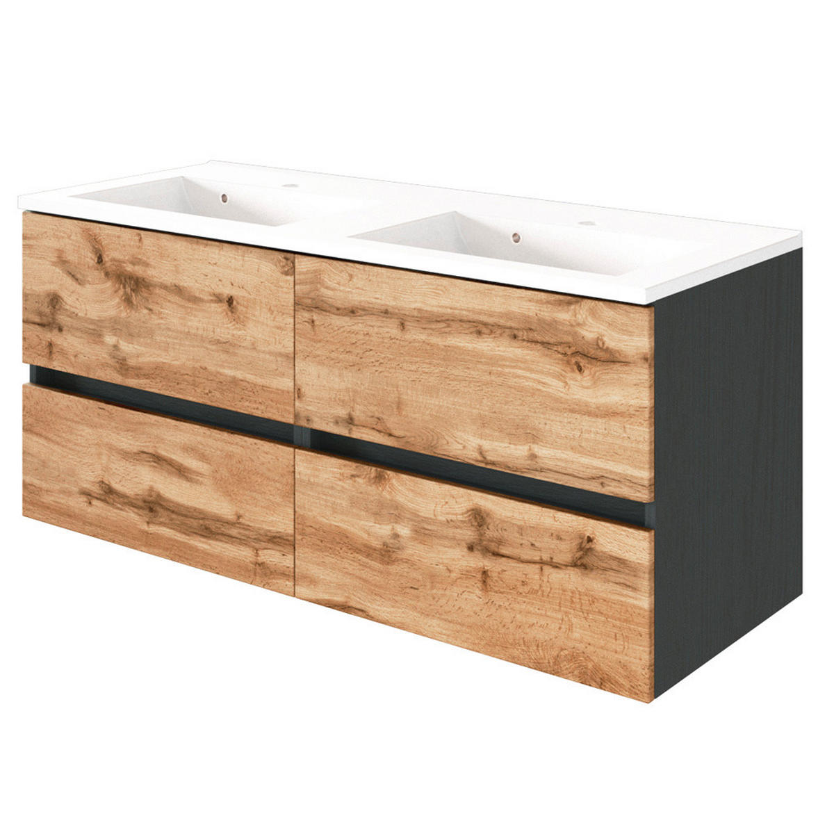 BADMÖBEL-SET 5-TLG. Lourosa-03 - Braun/Grau, Holzwerkstoff (240/200/47cm) - Lomado