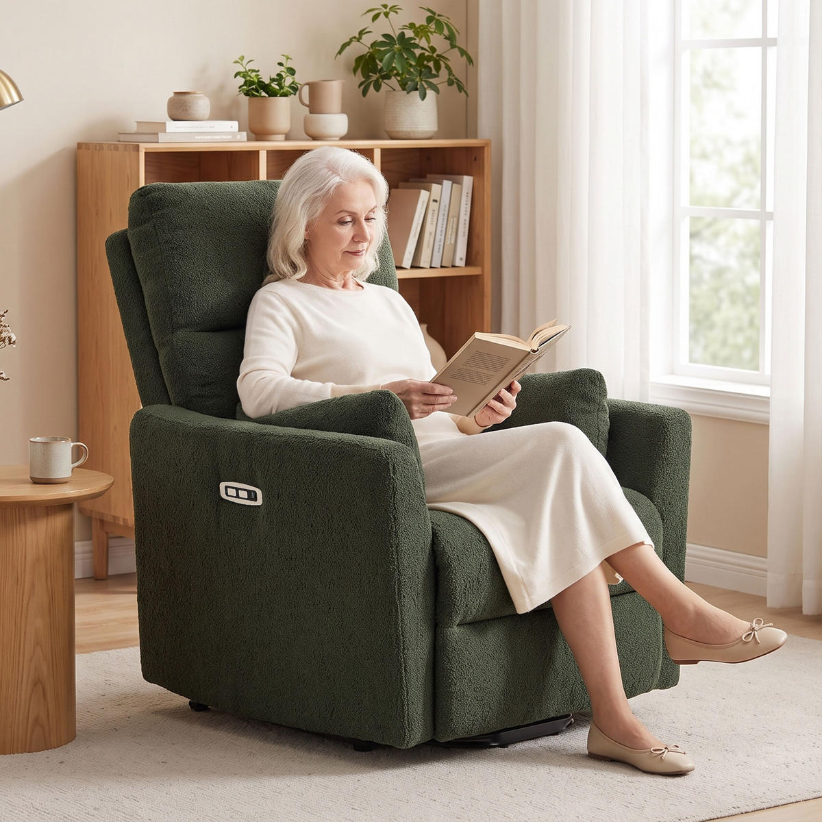 RELAXSESSEL Polyester Schaumstoff Dunkelgrün - Dunkelgrün/Schwarz, Textil/Metall (83/102/94.5cm) - HOMCOM