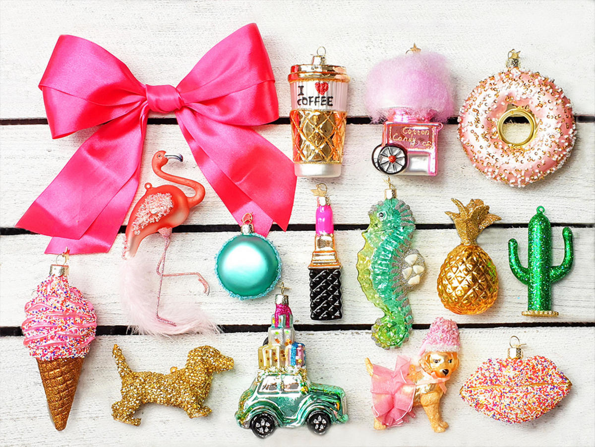 LAALU WEIHNACHTSBAUM geschmückt künstlich mit 115 Stk Kugeln HAPPY AND PINK 210 cm mit Metallständer - Goldfarben/Rosa, Kunststoff (210cm) - LAALU