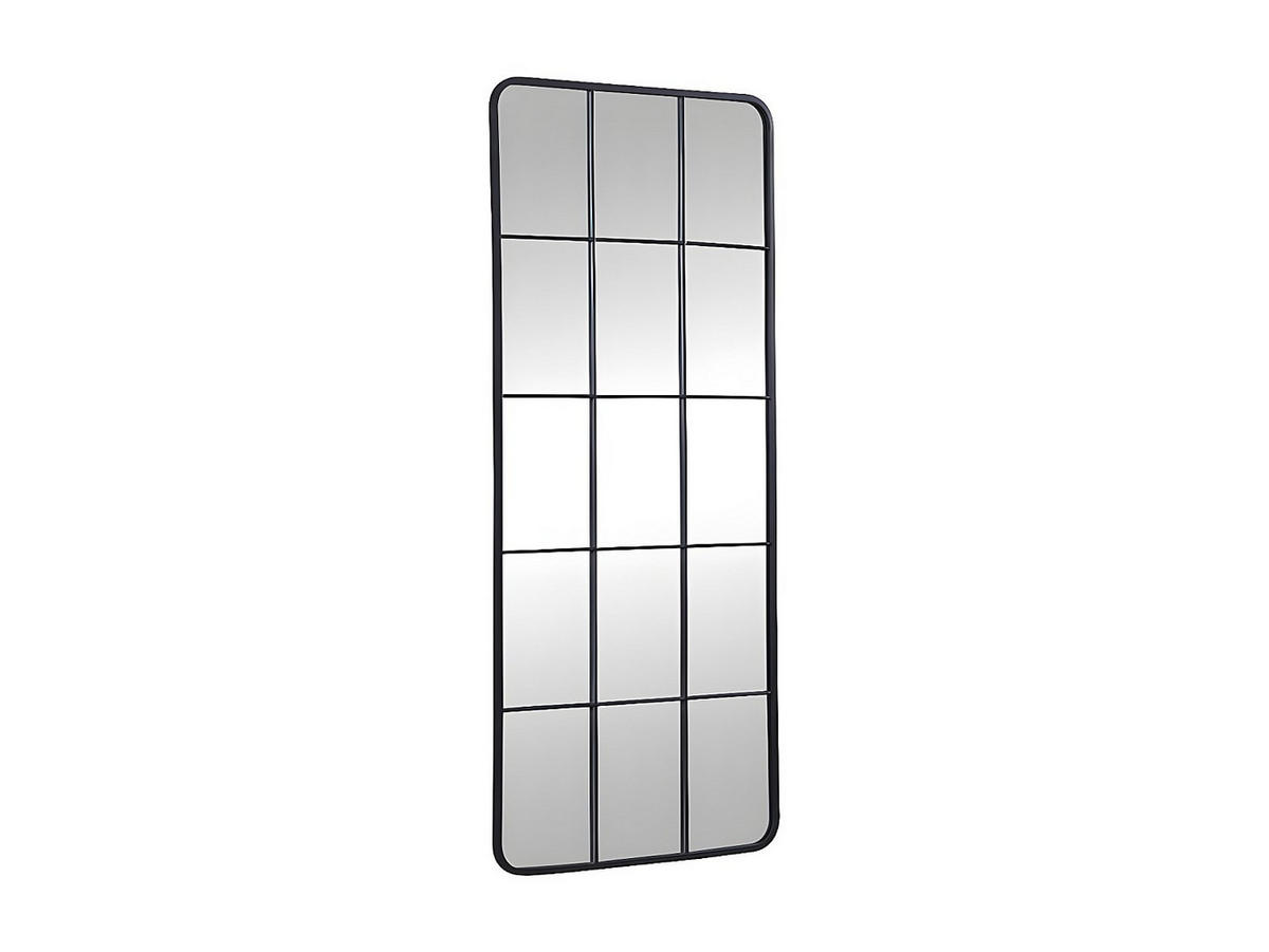 SPIEGEL Fenster-Optik - 60 x 140 cm - Industrial-Stil - Metall - Schwarz - SCIARA - Schwarz, Metall (60/140/3cm) - Vente-Unique