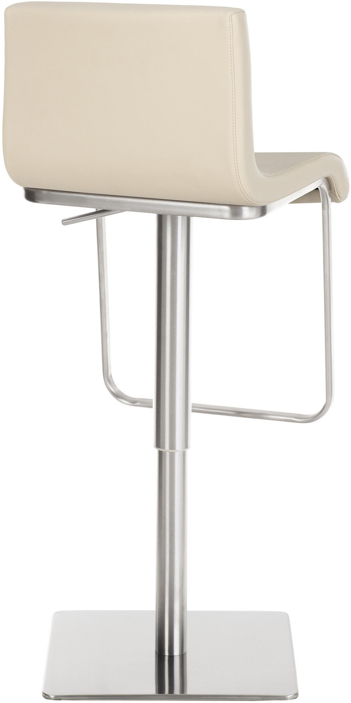 BARHOCKER Lederlook Creme - Edelstahlfarben/Creme, Textil/Metall (39/80/46cm) - CLP