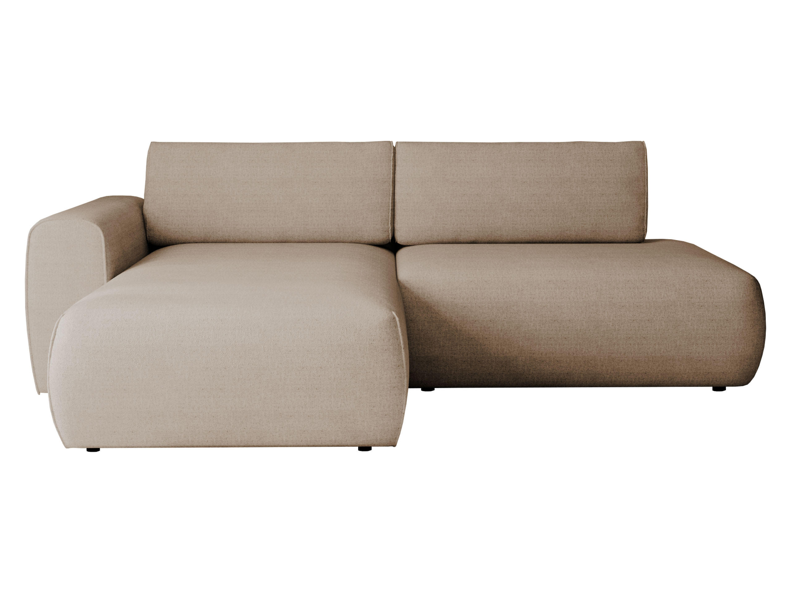 ECKSOFA Mila - Hellbraun/Schwarz, Holzwerkstoff/Kunststoff (256/164cm) - MIRJAN24