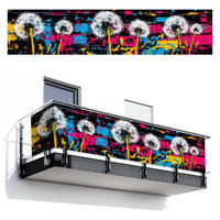 BALKON-SICHTSCHUTZ Straßenkunst - Bunt - Wand - Schwarz, Kunststoff (500/110cm) - MuchoWow