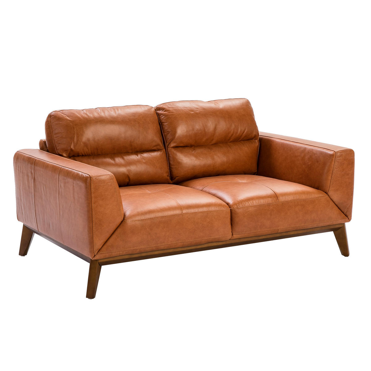 SOFA 2-SITZER Walnuss Braun 159/96/86 cm - Walnussfarben/Braun, Leder (159/86/96cm) - ANGEL CERDA