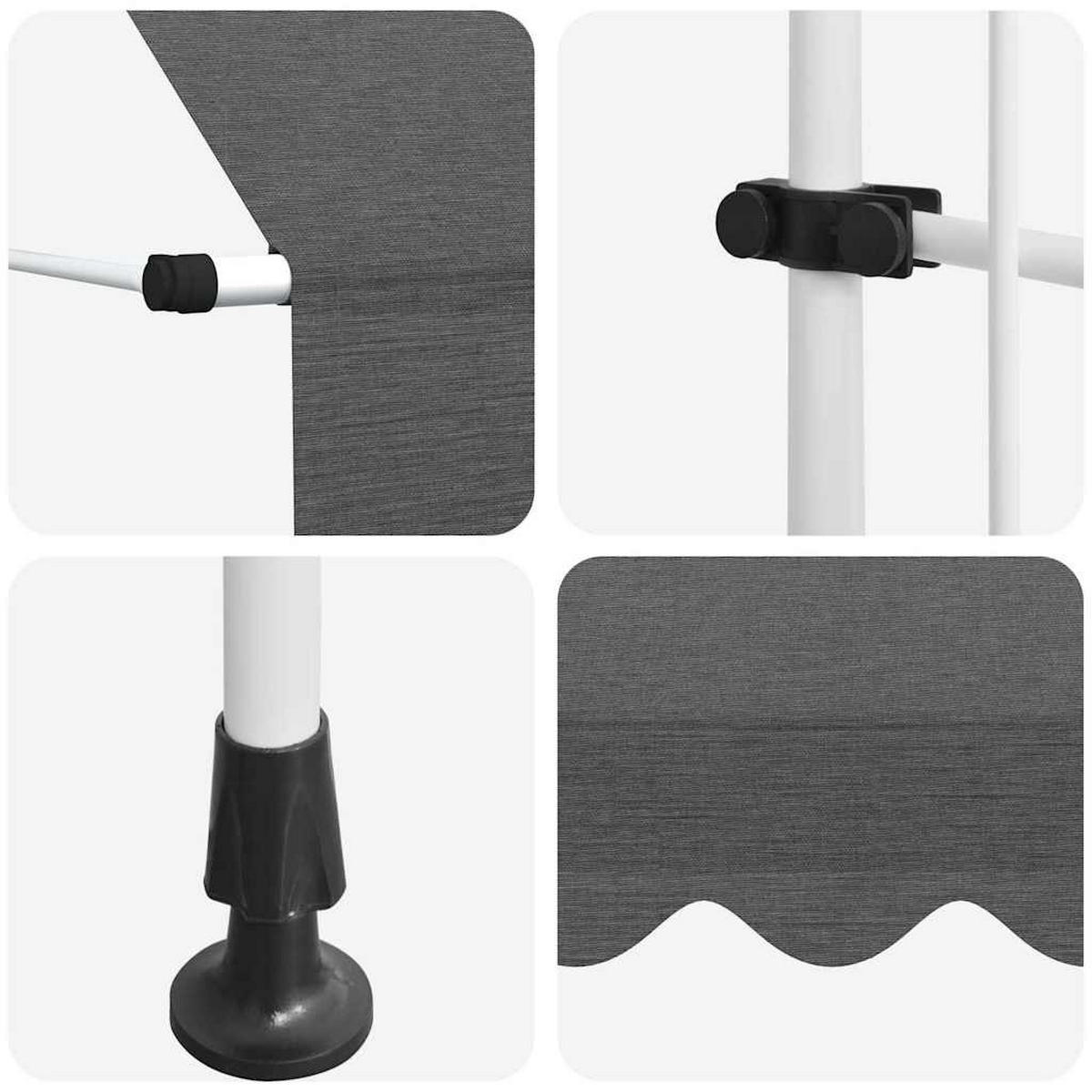 MARKISE Einziehbare Handbetrieben 300 Cm Anthrazit - Anthrazit, Textil (120/300cm) - vidaXL