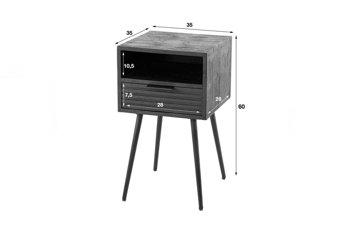 NACHTTISCH MIENA Holz Mango - Braun, Holz (35/60/35cm) - KAWOLA