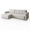 ECKSOFA ASTON mit Schlaffunktion und Bettkasten - Ecru, Textil (261/143cm) - Lookway