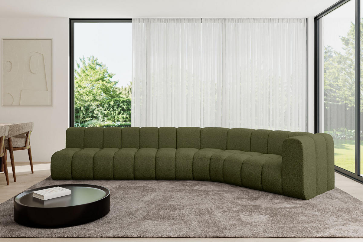 ECKSOFA modulares Sofa Karex-L2 - 399x194x70 cm Grün - Grün, Holzwerkstoff/Textil (399/194cm) - ALTDECOR