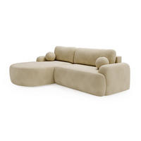 ECKSOFA Cloudy Beige, Sofa aus Velourstoff mit Kissen, linke seite - Beige, Holzwerkstoff/Textil (177/261cm) - Bettso