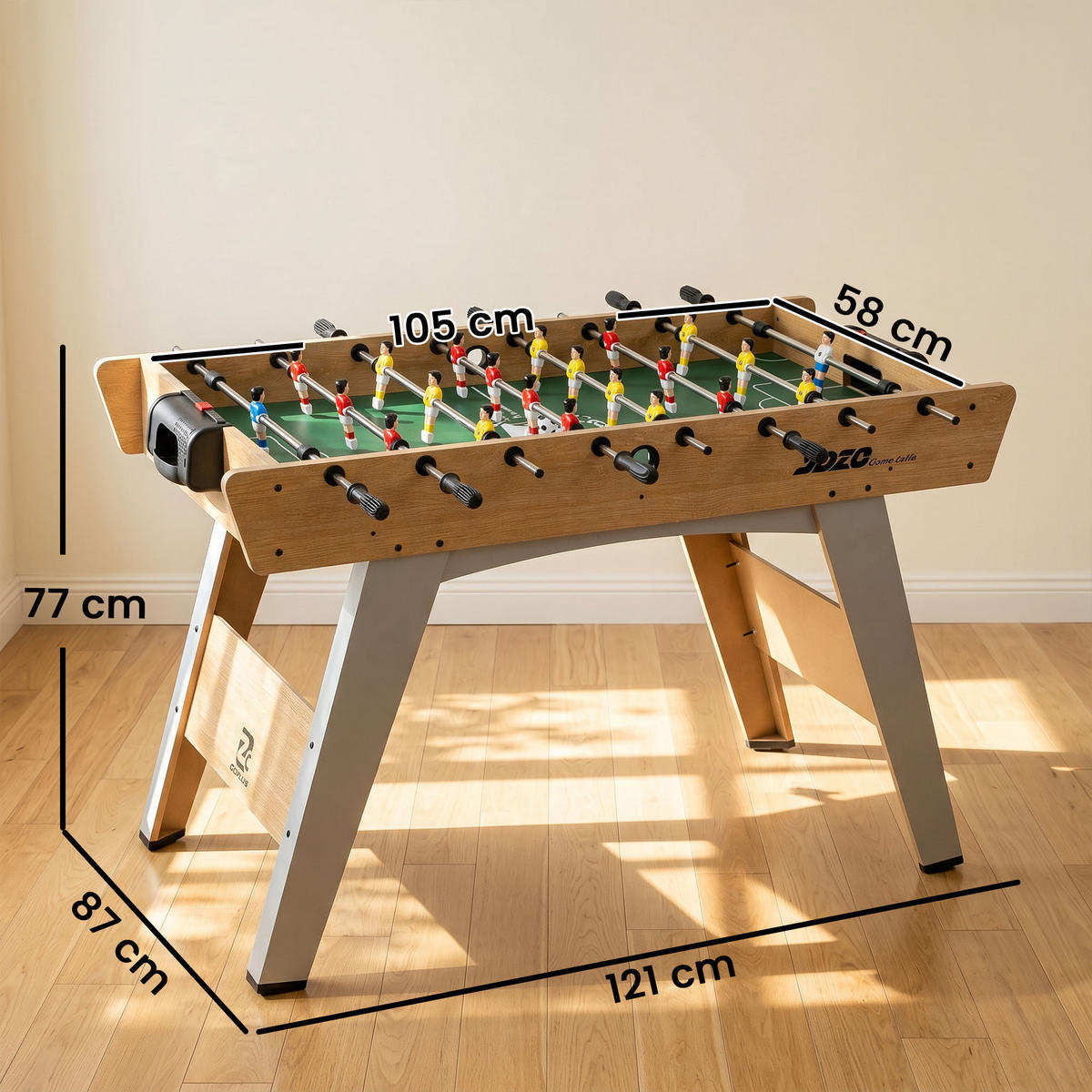 TISCHKICKER MDF Kunststoff Naturholz - Naturfarben, Holzwerkstoff (87/77/121cm) - SPORTNOW