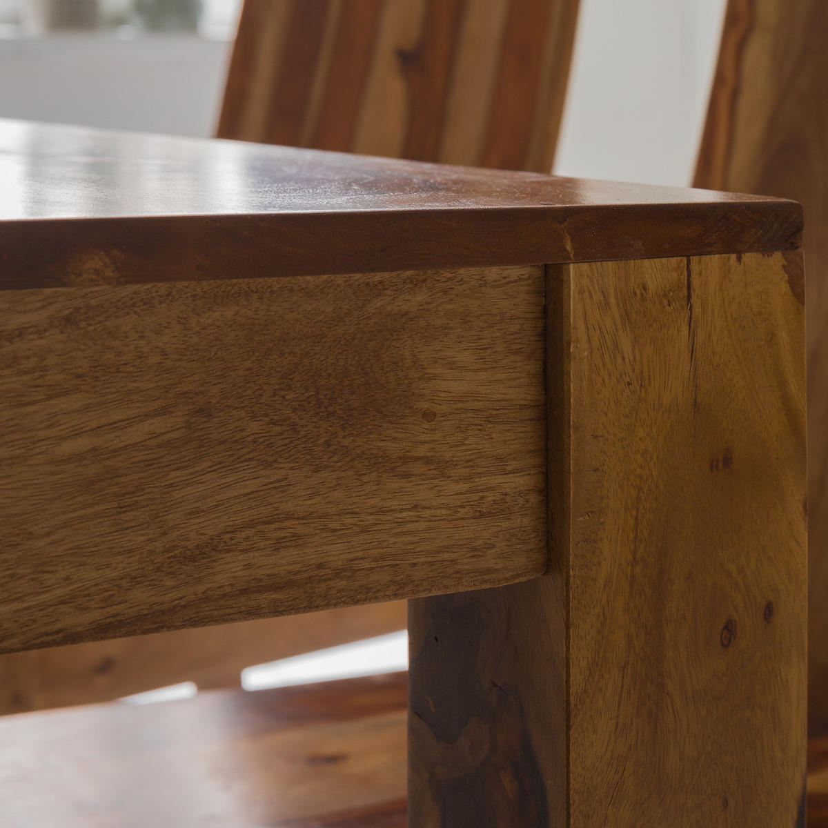 ESSTISCH - Sheesham massiv - Sheeshamfarben, Holz (90/140/76cm) - home24