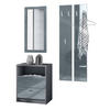 GARDEROBE Pino Grau Hochglanz - Grau, Holzwerkstoff (130/185/36cm) - Vladon