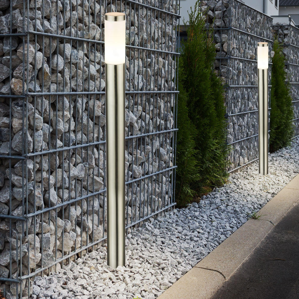 WEGELEUCHTE Edelstahl Silber 2er Set - Silberfarben, Kunststoff (12.7/12.7/110cm) - Globo Lighting