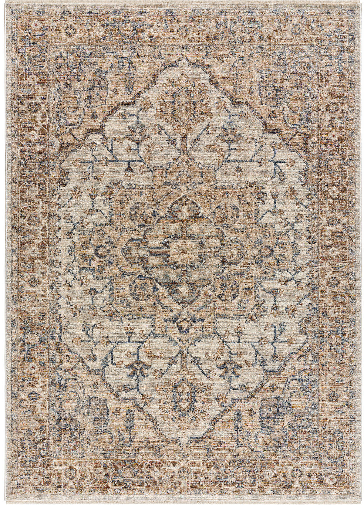 VINTAGE-TEPPICH Beige Samarkand 200/300 cm - Beige/Multicolor, Naturmaterialien/Textil (200/300cm) - Atticgo