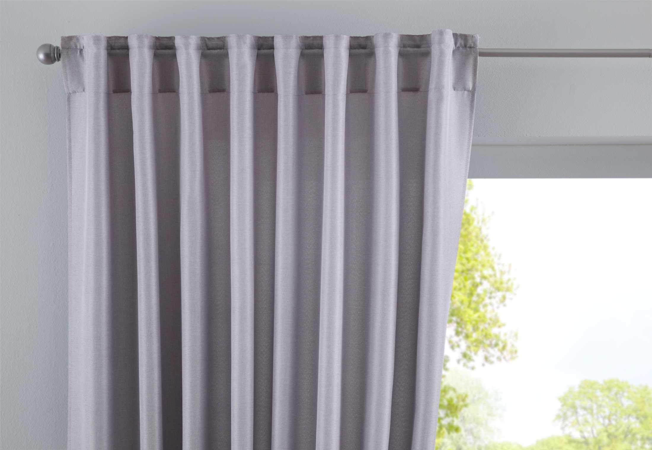 SCHLAUFENGARDINE »Jena« HxB 250x140 cm Silber - Silberfarben, Textil (140/250cm) - Gardinenbox