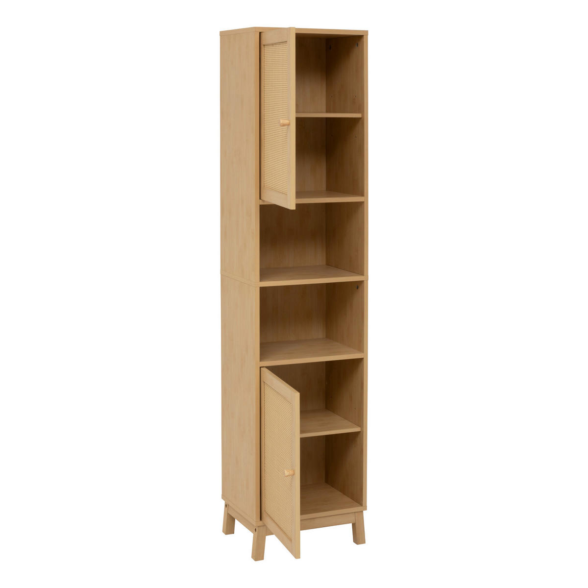 BADEZIMMER-REGAL Cane 40/30/168 cm - Beige, Holzwerkstoff (30/168/40cm) - 5five Simply Smart