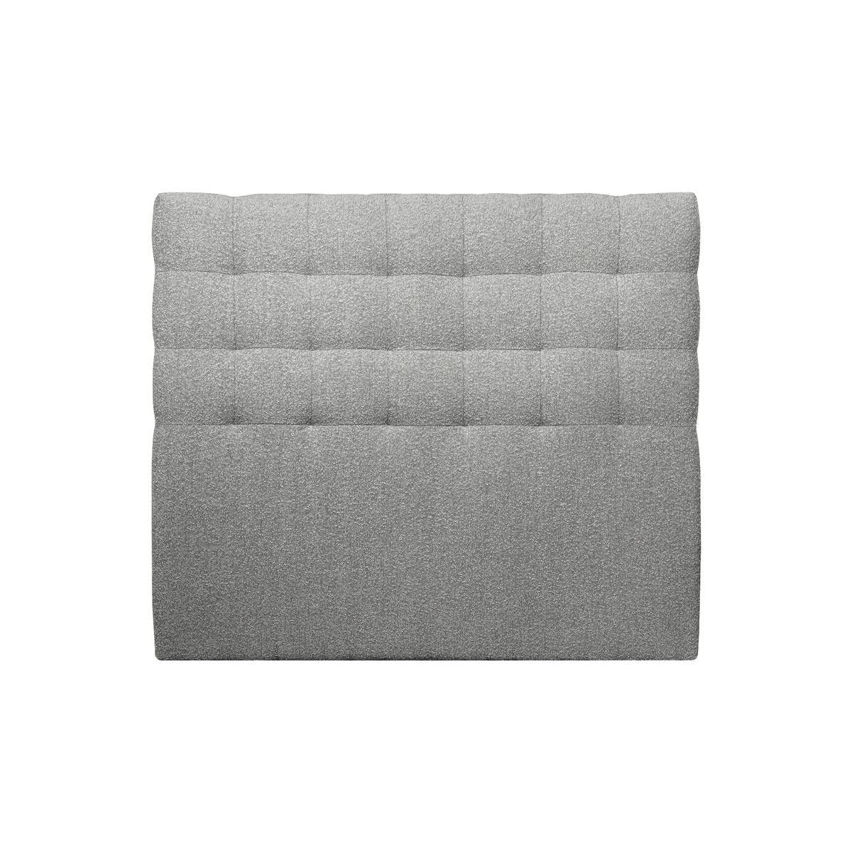 KOPFTEIL gepolstert - Gesteppt – grauer Bouclé-Stoff - 135 cm - Beige/Grau, Karton/Holz (135/120/10cm) - Sommeil de Plomb