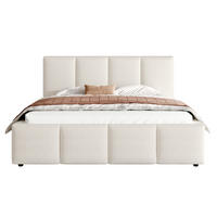POLSTERBETT 180/200 cm in Beige mit Lattenrost Bouclé und Vertikalsteppung - Beige, Holzwerkstoff/Textil (180/200cm) - STILVORA