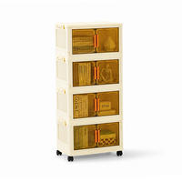 AUFBEWAHRUNGSBOXEN EasyCube stapelbar 4 Ebenen und Rollen 19L Weiß-Transparent - Weiß, Kunststoff (39/25.5/26.5cm) - BERLINLODGE