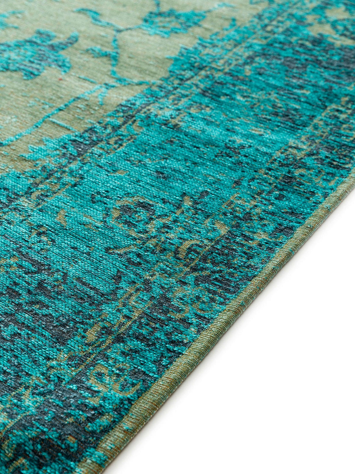 FLACHGEWEBETEPPICH Frencie Türkis 240x340 cm - Türkis, Textil (240/340cm) - benuta Nest