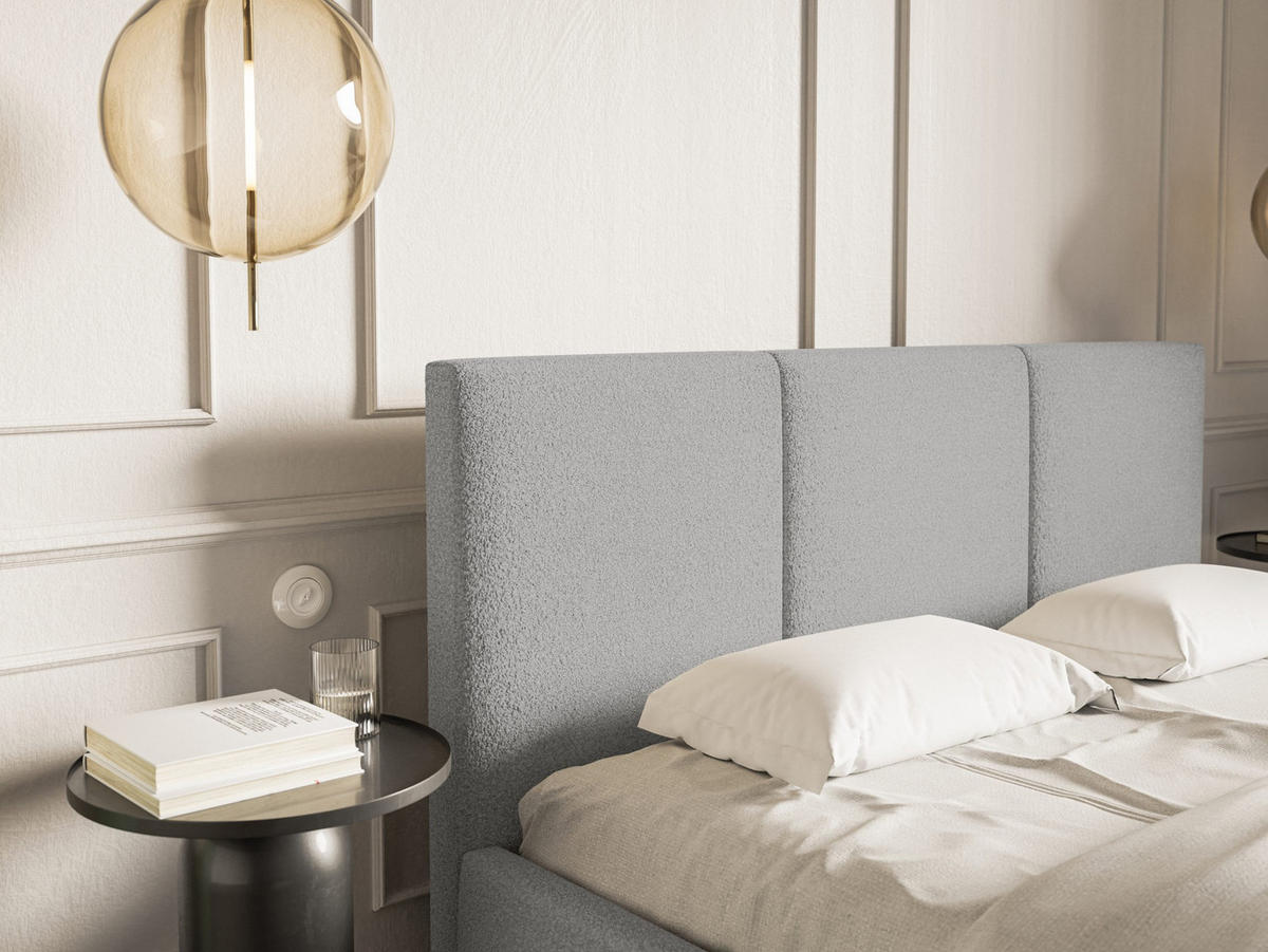 POLSTERBETT Fondi Slim 120x200 cm, Grau - Grau, Textil (120/200cm) - Fedve