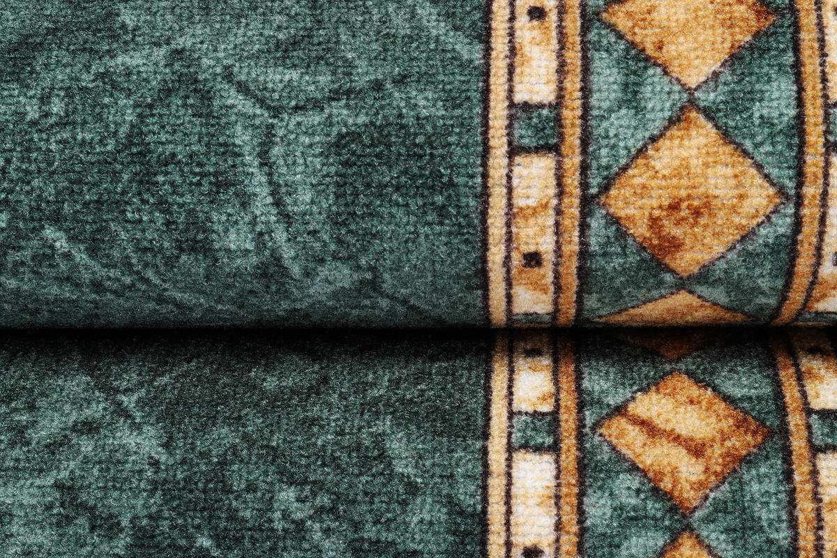 TEPPICHLÄUFER Anti-Rutsch Dunkelgrün rutschfest Gummiunterlage 67/200 cm - Dunkelgrün, Textil (67/200cm) - Tapiso