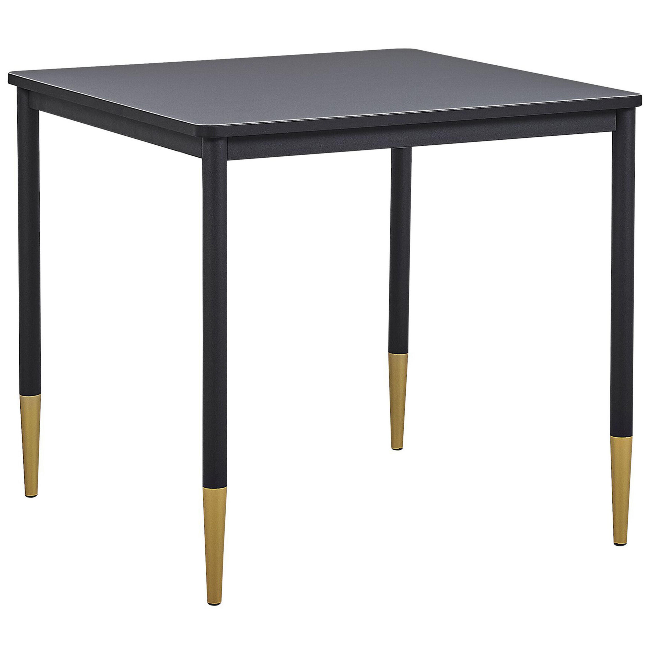 ESSTISCH 80/80/75 cm Schwarz, Goldfarben Quadratisch Shalford - Schwarz, Holzwerkstoff (80/80/75cm) - Beliani