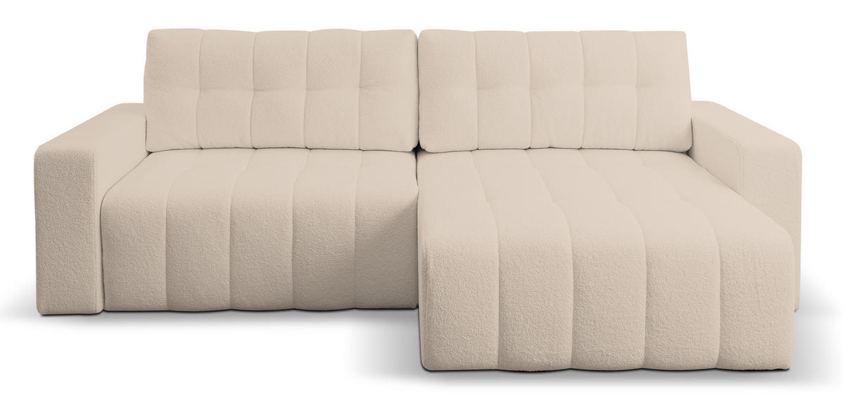 ECKSOFA Palermo mit Schlaffunktion und Bettkasten - Creme, Holz/Holzwerkstoff (245/143cm) - Ravio