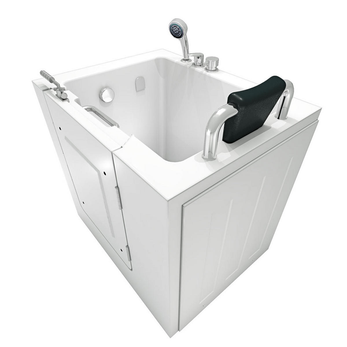 SENIOREN Badewanne mit Tür S02-A-R - Weiß, Glas/Kunststoff (100/113/78cm) - AcquaVapore by Sandra Jentho