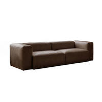SOFA CELESTE Dunkelbraun Leder - Dunkelbraun/Schwarz, Leder/Kunststoff (302/72/114cm) - KAWOLA