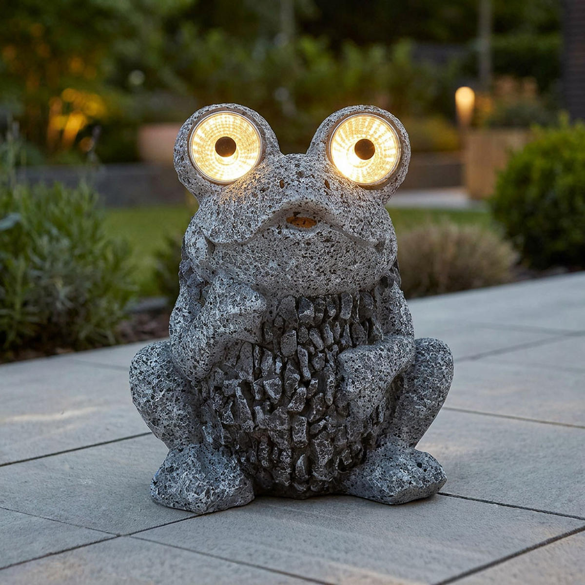 LED AUSSENLEUCHTE Solar Frosch Grau 2er Set - Grau, Kunststoff (17/14/21cm) - Globo Lighting