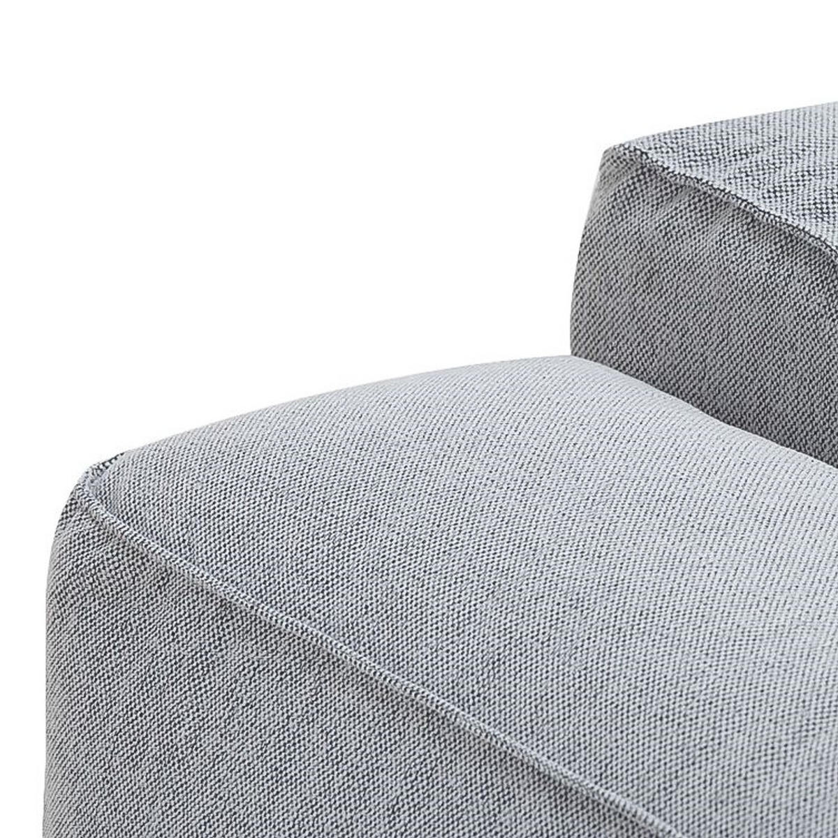 ECKSOFA mit Chaiselongue - Hellgrau/Schwarz, Kunststoff/Textil (290/173cm) - home24