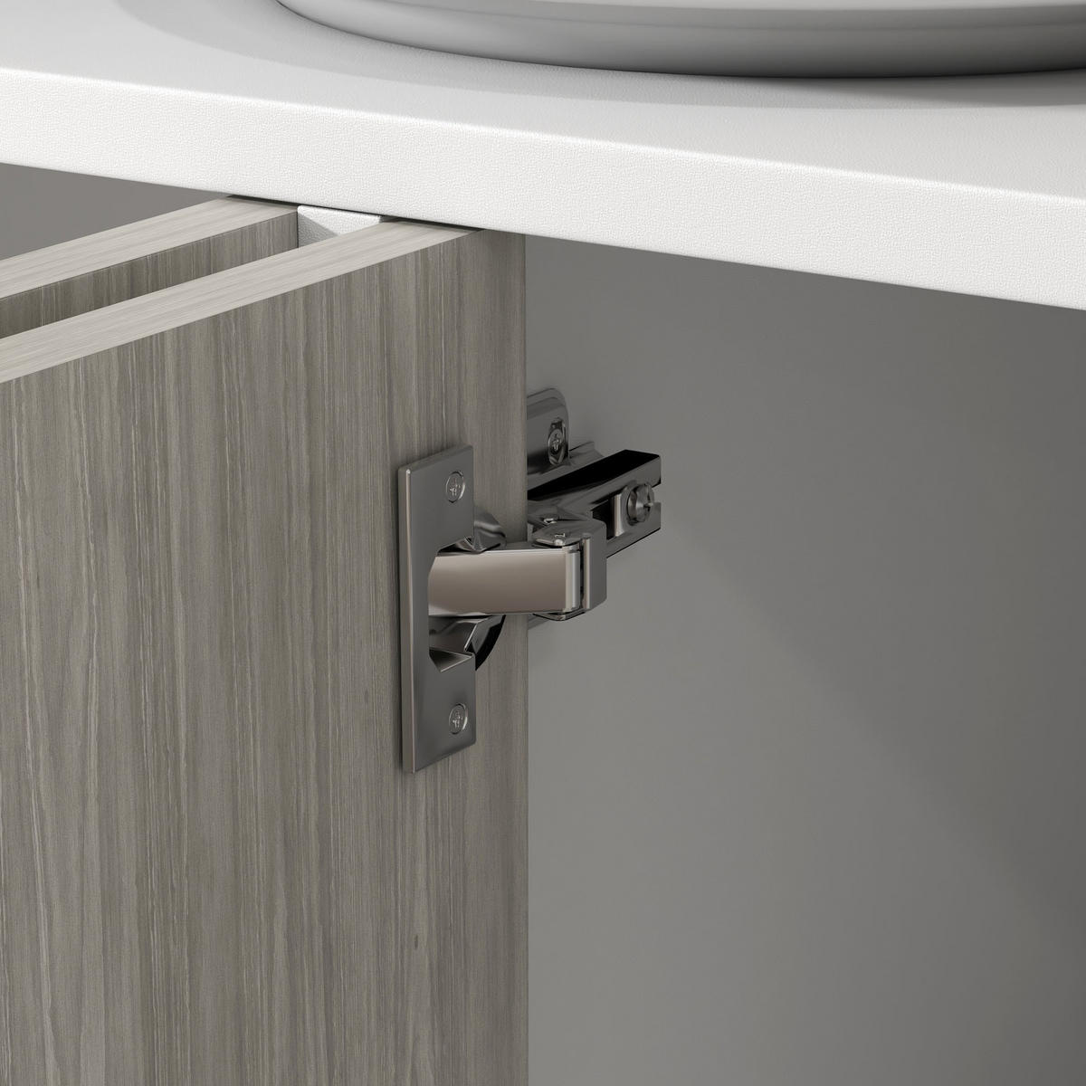 SIDEBOARD DE-11099 2 doppeltürige Schränke mit verstellbaren Böden Weiß/Grau - Grau, Holzwerkstoff (121/75/37cm) - ComfortXL