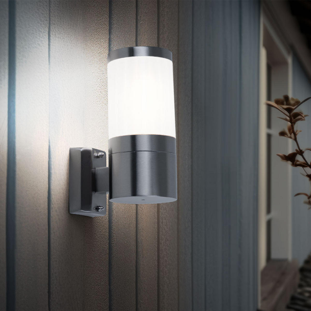 LED AUSSENLEUCHTE Edelstahl Silber - Silberfarben, Metall (15.5/15.5/24cm) - Globo Lighting