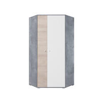 ECKSCHRANK SIMON 02 Grau/Weiß/Sonoma Eiche 90/90/190 - Weiß/Grau, Holzwerkstoff (90/190/90cm) - Deine Möbel 24