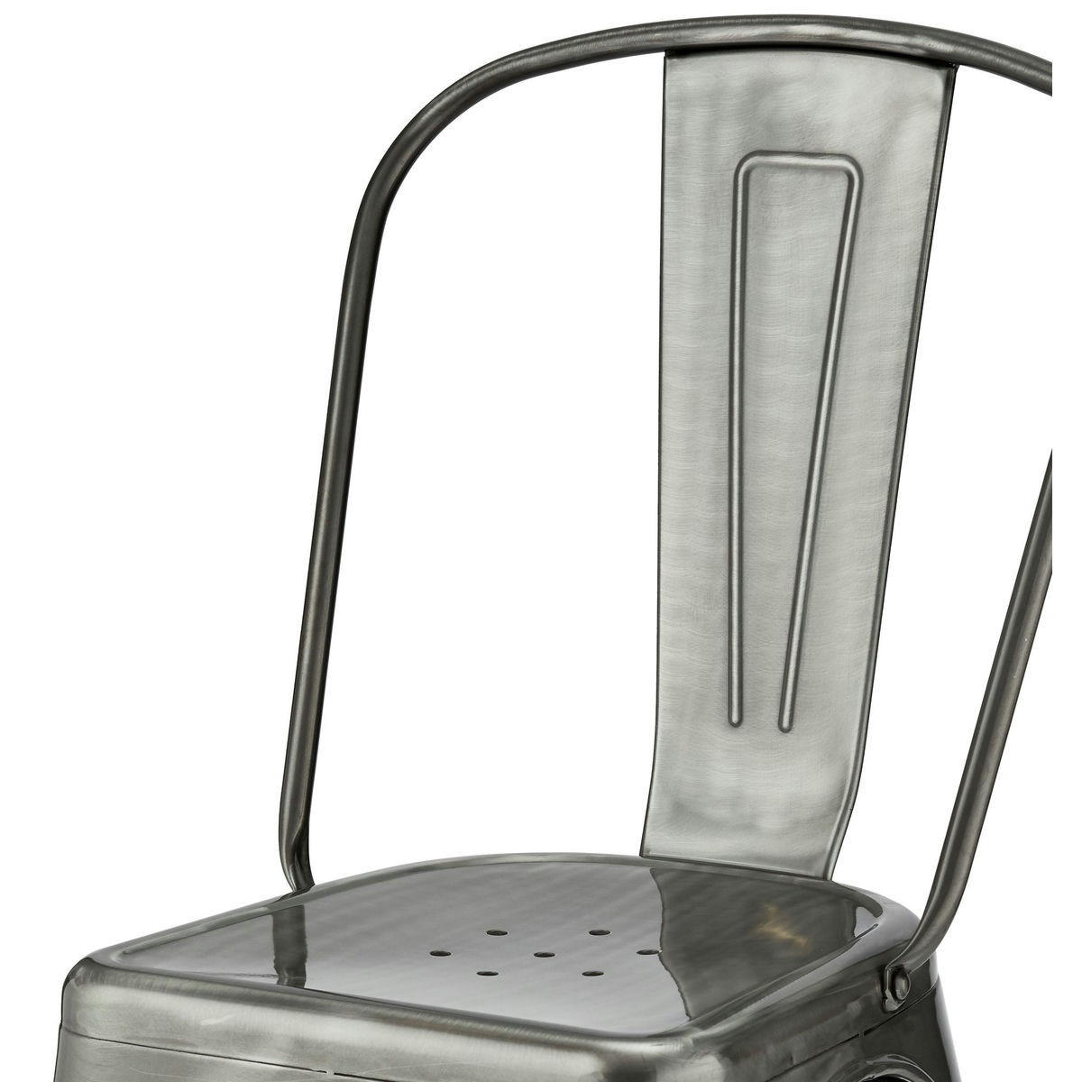 STUHL-SET 4 Stück in Stahl - Silberfarben/Grau, Metall (43/85/51cm) - Furnhouse