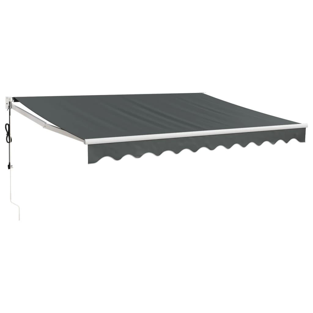 ELEKTRISCHE Markise mit Kurbel Anthrazit 3,5x2,5 m - Anthrazit, Textil (350/250/350cm) - furnicato