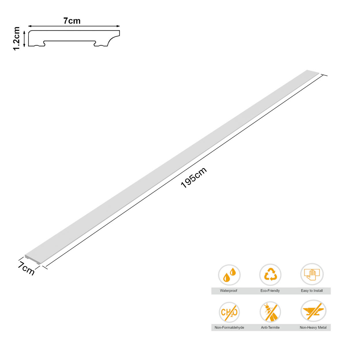 SOCKELLEISTEN-SET 24 TLG. Coevorden - Weiß, Kunststoff (195/7/1.2cm) - [neu.haus]