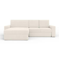 ECKSOFA TOCO XL 275/170 cm in Boucle Ecru links - Hellgrau, Holz/Holzwerkstoff (275/170cm) - Deine Möbel 24