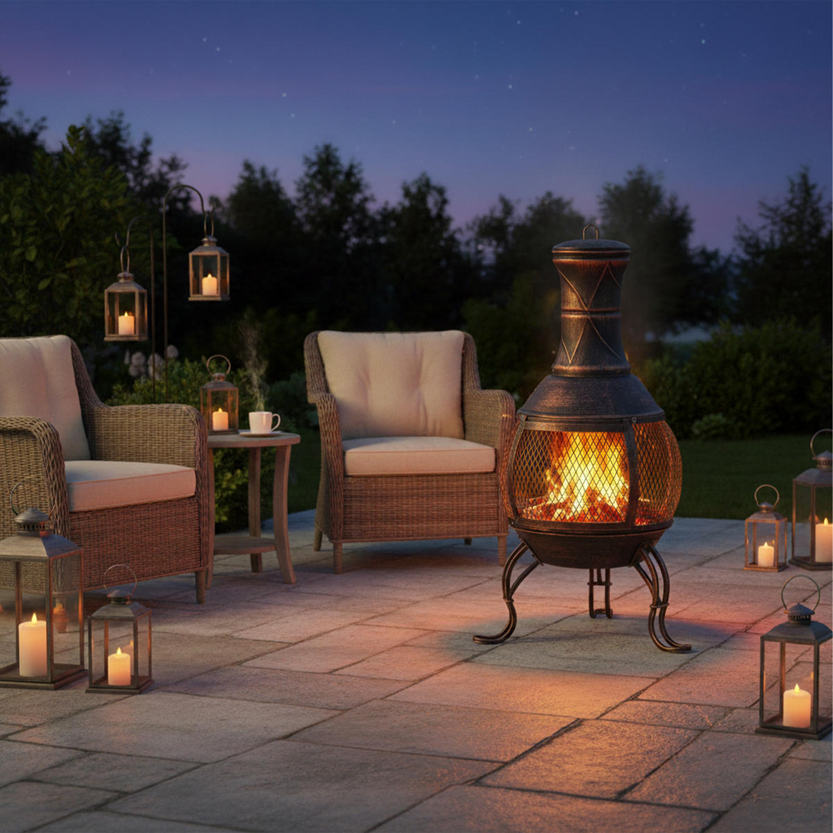 AZTEKENOFEN - Schwarz, Metall (44/89/44cm) - Relaxdays