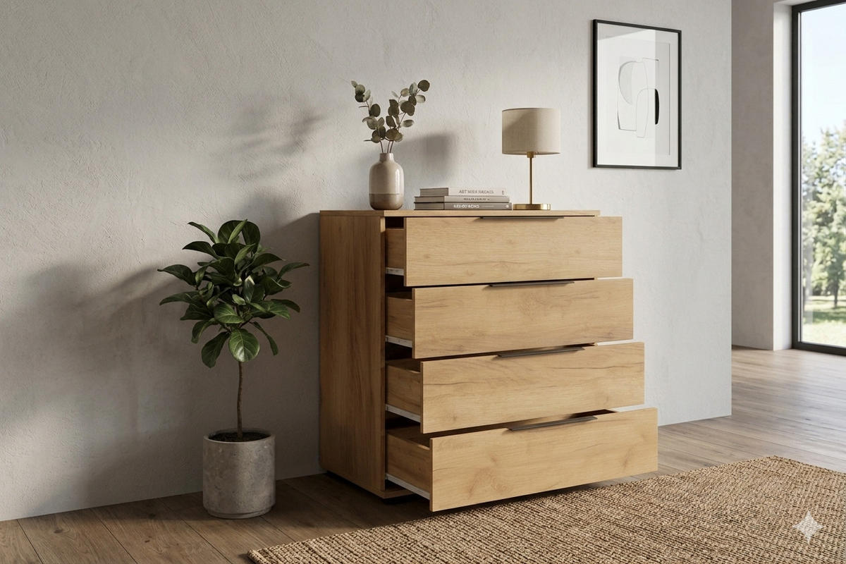 KOMMODE A1- Craft Gold - Goldfarben, Holzwerkstoff (80/89/48cm) - BM-Möbel