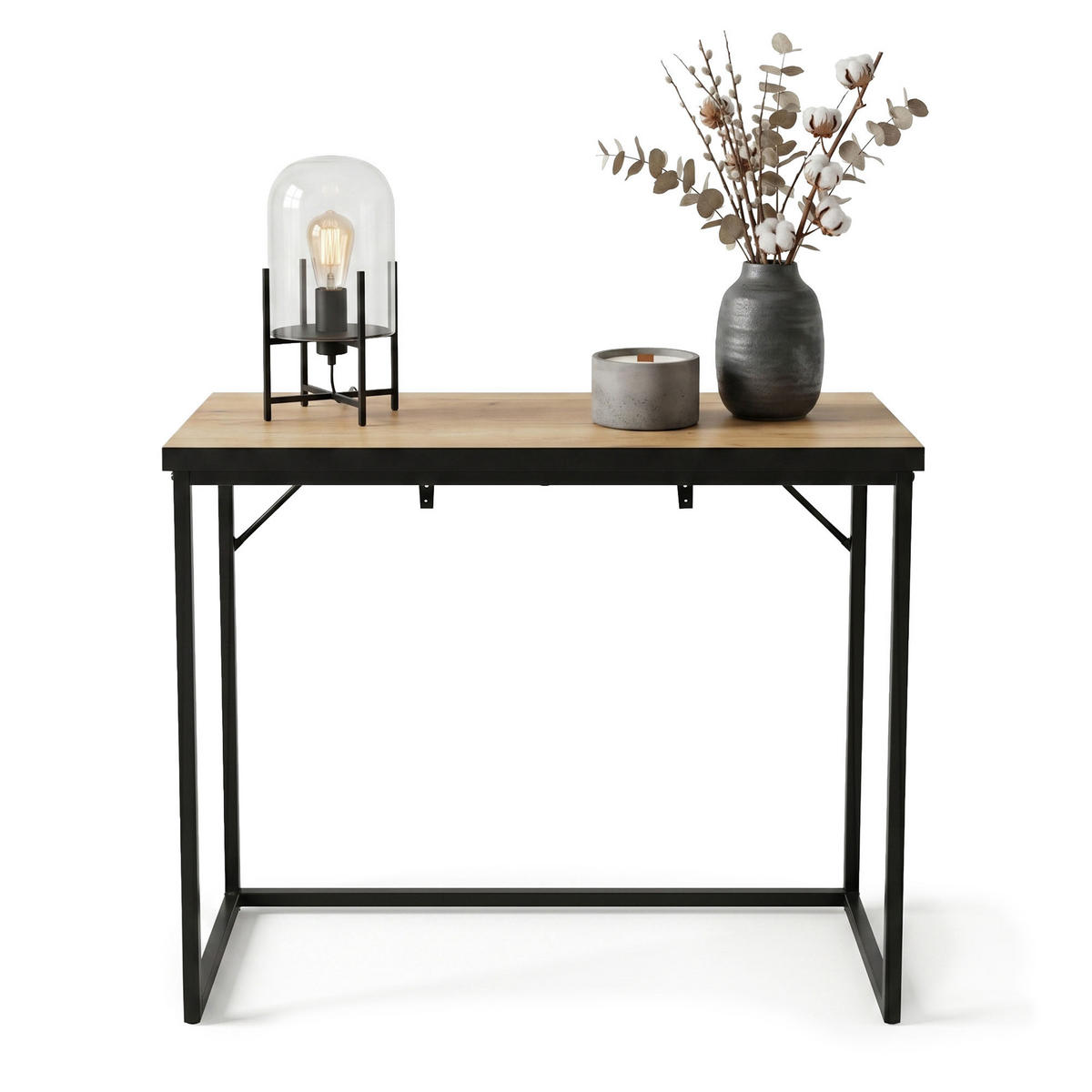 KONSOLENTISCH ORIGO 90 cm Craft Eiche - Eichefarben/Schwarz, Holzwerkstoff (35/90/75cm) - Akord